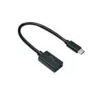 USB-C Adapter Typ C auf 3.0 A Buchse, OTG-fähig, schwarz, 0,20m, Polybag